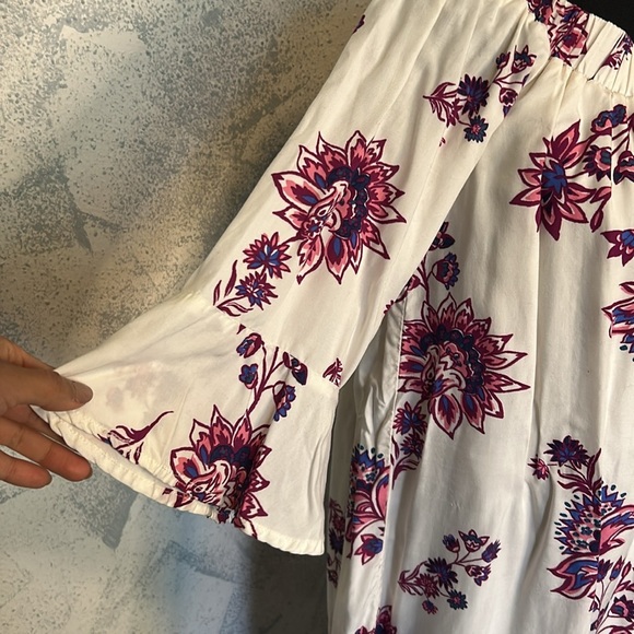 Old Navy Ivory Flower Print Off Shoulder Midi Dress size M - Picture 3 of 6